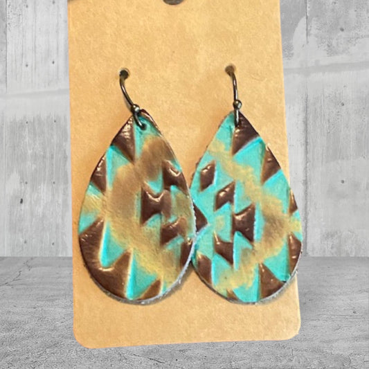 124 Small brown & turquoise aztec